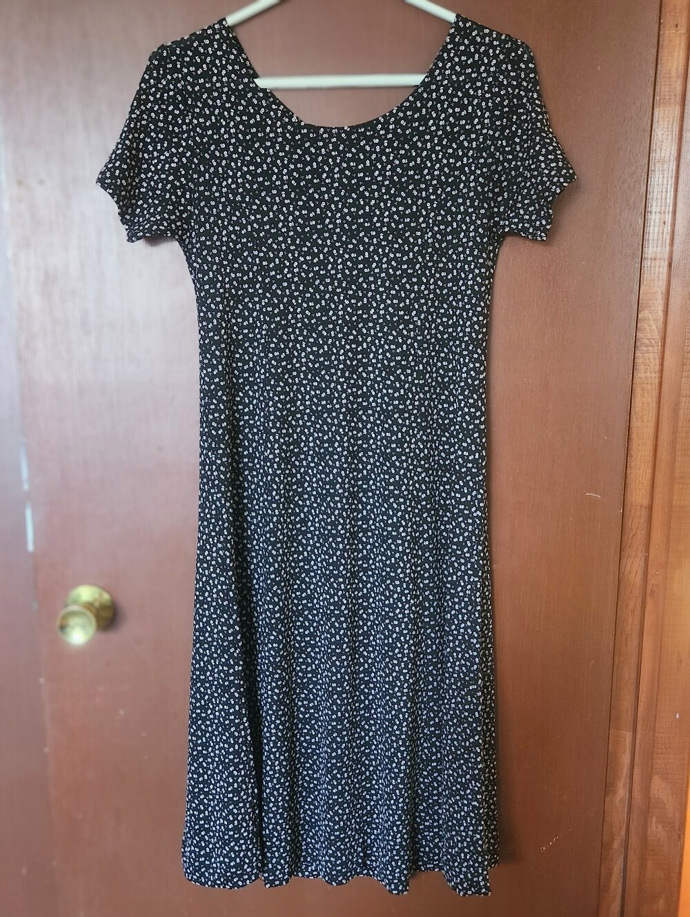 Vintage Black and White Floral Maxi Dress
